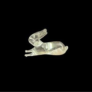 Vintage Pilgrim Clear Glass Rabbit Figurine, Laying Down Bunny